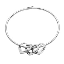 Cargar imagen en el visor de la galería, Pulsera "Love" Amor de cobre / plata de ley 925 para mujer hombre S0003 personalizada con texto nombre