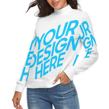 Cargar imagen en el visor de la galería, Suéter Jersey Holgado de Cuello Alto para Mujer MY01 Personalizado con Impresión Completa de una imagen con Foto Logo Patrón Texto