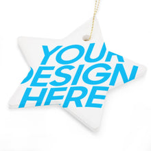 Cargar imagen en el visor de la galería, Adornos Navideños de Estrella Cerámica con Diseño Personalizada de Tus Fotos o Textos