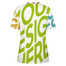 Cargar imagen en el visor de la galería, Camiseta algodón puro estampado manga corta para mujer ay001 Personalizada con Impresión Completa de múltiples imágenes con Foto Logo Patrón Texto