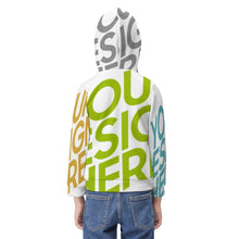Cargar imagen en el visor de la galería, Sudadera con bolsillo grande capucha cuello redondo para niños FS0816036 Personalizada con Impresión Completa de múltiples imágenes con Foto Logo Patrón Texto