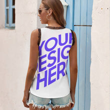 Cargar imagen en el visor de la galería, Camiseta sin mangas con cuello en V para mujer NZ112 personalizado con patrón foto texto (impresión de imágenes múltiples)