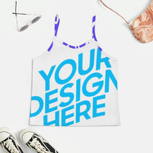 Cargar imagen en el visor de la galería, Pijama de verano para mujer pijama de tirantes de satén de 2 piezas personalizado con patrón foto texto (impresión de imagen única)