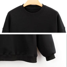 Cargar imagen en el visor de la galería, Sudadera para mujer con mangas abullonadas de vellón holgada con cuello redondo y hombros caídos casual NZ2205185 D85 Personalizada con Foto, Texto o Logo