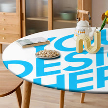 Cargar imagen en el visor de la galería, Funda de mantel redondo de tela oxford impermeable personalizado con patrón foto texto