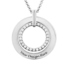 Cargar imagen en el visor de la galería, Collar Personalizado Redondo de Circonia Cúbica de Plata de Ley 925 / Cobre para Mujer X0080 Grabado con Texto Nombre
