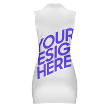 Cargar imagen en el visor de la galería, Vestido polo de mujer vestido de punto sin mangas con cremallera MSYX066 personalizado con patrón foto texto (impresión de imagen única)