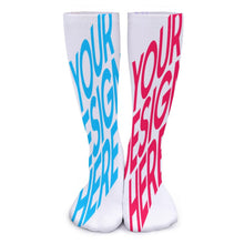 Cargar imagen en el visor de la galería, Calcetines largos y gruesos medias de mujeres y hombres personalizados con patrón foto texto (impresión de imágenes múltiples)