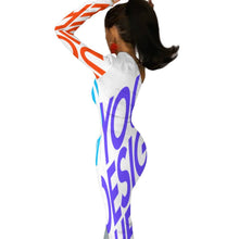 Cargar imagen en el visor de la galería, Vestido largo con abertura de una manga larga para mujer BIQ Personalizado con Impresión Completa de múltiples imágenes con Foto Logo Patrón Texto