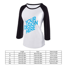 Cargar imagen en el visor de la galería, Camiseta de Manga Media 3/4 Bordada para Mujer de Algodón FS0803027 Personalizada con Foto Logo Patrón Texto