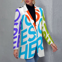 Cargar imagen en el visor de la galería, Traje / Blazer Top casual de moda para mujer NZ2205246 Personalizada con Impresión Completa de múltiples imágenes con Foto Logo Patrón Texto