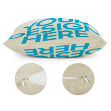 Cargar imagen en el visor de la galería, Funda de Cojín de Linaza con Impresión a Doble Cara de Diseño Personalizado con Tu Nombre o Imagen
