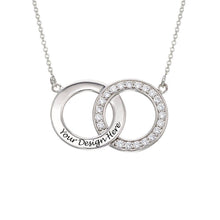 Cargar imagen en el visor de la galería, Collar de Colgantes Redondos Entrelazados de Piedras de Nacimiento para Mujer X0079 Grabado Personalizado con Texto Nombre de Plata 925 / Cobre