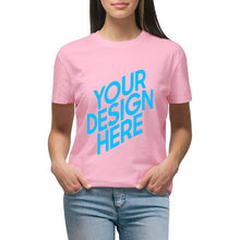 Cargar imagen en el visor de la galería, Camiseta de manga corta boutique de alta 100% algodón para mujer NZ2205112 Personalizada con Impresión Frontal Trasera de dos imágenes con Foto Logo Patrón Texto