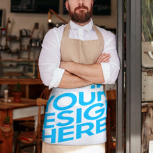 Cargar imagen en el visor de la galería, Medio delantal impermeable unisex con bolsillo frontal para cafetería restaurante cocina personalizado con patrón foto texto