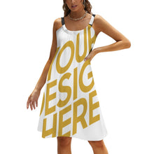 Cargar imagen en el visor de la galería, Vestido / Falda sin Mangas de Playa con Tirantes de Moda para Mujer AQ Personalizado con Impresión Completa de múltiples imágenes con Foto Logo Patrón Texto