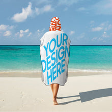 Cargar imagen en el visor de la galería, Poncho Toalla de Playa con Capucha Suave para Mujer Hombre NZ158 Personalizada con Impresión Completa con Foto Logo Patrón Texto