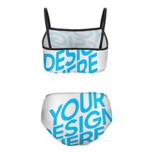 Cargar imagen en el visor de la galería, Traje de baño / Bañador de dos piezas de natación para niñas NT009 Personalizado con Impresión Completa con Foto Logo Patrón Texto