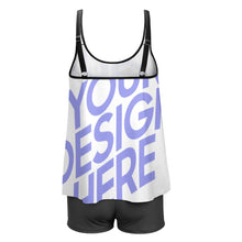 Cargar imagen en el visor de la galería, Tankini / Traje de Baño Sexy de Dos Piezas para Mujeres QZ6072 Personalizado con Impresión Completa de una imagen con Foto Logo Patrón Texto