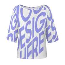 Cargar imagen en el visor de la galería, Camiseta Sexy hombro descubierto manga media para mujer BAT Personalizada con Impresión Completa de una imagen con Foto Logo Patrón Texto