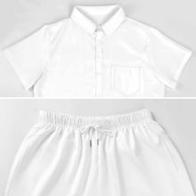 Cargar imagen en el visor de la galería, Conjunto de camisa de manga corta y pantalón corto para hombre B339D1P personalizado con patrón foto texto (impresión de imágenes múltiples)