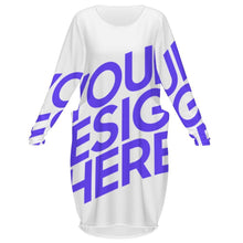 Cargar imagen en el visor de la galería, Vestido de moda para mujer de manga larga con bolsillos ZO personalizado con patrón foto texto (impresión de imagen única)