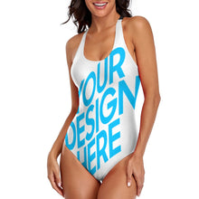 Cargar imagen en el visor de la galería, Bañador / Bikini de Una Pieza con Tirantes Cruzados de Mujer LT3150 Personalizado con Foto Logo Patrón Texto (Impresión Completa de una sola imagen)