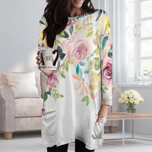 Cargar imagen en el visor de la galería, Sudadera sin capucha manga larga con cuello redondo bolsillo grande para mujer A072 Personalizada con Impresión Completa de múltiples imágenes con Foto Logo Patrón Texto