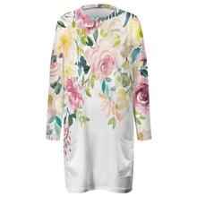 Cargar imagen en el visor de la galería, Sudadera sin capucha manga larga con cuello redondo bolsillo grande para mujer A072 Personalizada con Impresión Completa de múltiples imágenes con Foto Logo Patrón Texto