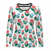 Cargar imagen en el visor de la galería, Camiseta Blusa de Moda Estilo Casual Sueltas Holgada Manga Larga Cuello Redondo para Mujer NZ051 Personalizada con Impresión Completa de una imagen con Foto Logo Patrón Texto