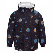 Cargar imagen en el visor de la galería, Chaqueta corta fina deportiva con capucha protegido de viento para niños niñas A537 Personalizada con Impresión Completa de múltiples imágenes con Foto Logo Patrón Texto