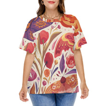 Cargar imagen en el visor de la galería, Camiseta casual manga corta talla grande para mujer A562 Personalizada con Impresión Completa de una imagen con Foto Logo Patrón Texto