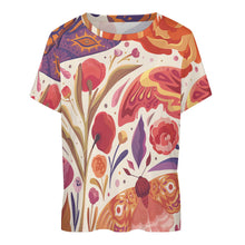 Cargar imagen en el visor de la galería, Camiseta casual manga corta talla grande para mujer A562 Personalizada con Impresión Completa de una imagen con Foto Logo Patrón Texto