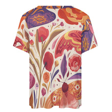 Cargar imagen en el visor de la galería, Camiseta casual manga corta talla grande para mujer A562 Personalizada con Impresión Completa de una imagen con Foto Logo Patrón Texto