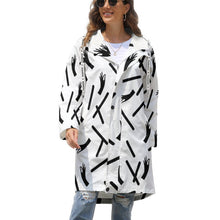 Cargar imagen en el visor de la galería, Chaqueta / Abrigo larga con forro polar impermeable prueba de viento invierno con cremallera para mujer A677 Personalizada con Impresión Completa de múltiples imágenes con Foto Logo Patrón Texto