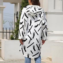 Cargar imagen en el visor de la galería, Chaqueta / Abrigo larga con forro polar impermeable prueba de viento invierno con cremallera para mujer A677 Personalizada con Impresión Completa de múltiples imágenes con Foto Logo Patrón Texto