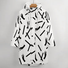 Cargar imagen en el visor de la galería, Chaqueta / Abrigo larga con forro polar impermeable prueba de viento invierno con cremallera para mujer A677 Personalizada con Impresión Completa de múltiples imágenes con Foto Logo Patrón Texto