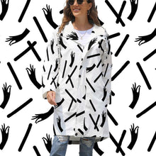 Cargar imagen en el visor de la galería, Chaqueta / Abrigo larga con forro polar impermeable prueba de viento invierno con cremallera para mujer A677 Personalizada con Impresión Completa de múltiples imágenes con Foto Logo Patrón Texto