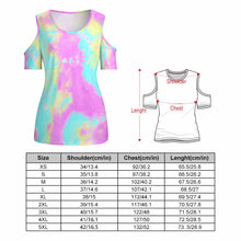 Cargar imagen en el visor de la galería, Camiseta de Manga Corta con Cuello en U Hombros Descubiertos para mujer ACT Personalizada con Impresión Completa de una imagen con Foto Logo Patrón Texto