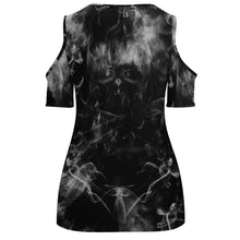 Cargar imagen en el visor de la galería, Camiseta Hombros Descubiertos Sexy Manga Corta Cuello Redondo para mujer ACT Personalizada con Impresión Completa de múltiples imágenes con Foto Logo Patrón Texto