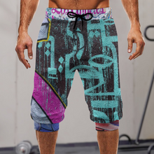 Cargar imagen en el visor de la galería, Pantalones cortos deportivos con piernas atadas con estampado para hombre AIP Personalizado con Impresión Completa de múltiples imágenes con Foto Logo Patrón Texto