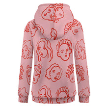 Cargar imagen en el visor de la galería, Sudadera Estamapda con Capucha y Bolsillo Solapa Única con Forro Polar para Exterior Invierno para Mujer AKH Personalizada con Impresión Completa de una imagen con Foto Logo Patrón Texto