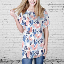 Cargar imagen en el visor de la galería, Camiseta larga cuello redondo manga corta talla grande para mujer AQT Personalizada con Impresión Completa de una imagen con Foto Logo Patrón Texto