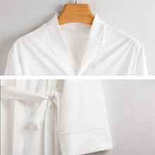 Cargar imagen en el visor de la galería, Camisón de manga larga con estampado cinturón para mujer ASWQ Personalizado con Impresión Completa de múltiples imágenes con Foto Logo Patrón Texto