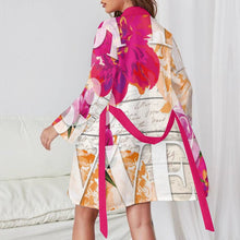 Cargar imagen en el visor de la galería, Camisón de manga larga con estampado cinturón para mujer ASWQ Personalizado con Impresión Completa de múltiples imágenes con Foto Logo Patrón Texto