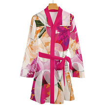Cargar imagen en el visor de la galería, Camisón de manga larga con estampado cinturón para mujer ASWQ Personalizado con Impresión Completa de múltiples imágenes con Foto Logo Patrón Texto