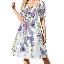 Cargar imagen en el visor de la galería, Vestido manga farol cuello redondo ancho dulce mono para mujer B271 Personalizado con Impresión Completa de múltiples imágenes con Foto Logo Patrón Texto