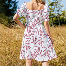 Cargar imagen en el visor de la galería, Vestido manga farol cuello redondo ancho dulce mono para mujer B271 Personalizado con Impresión Completa de una imagen con Foto Logo Patrón Texto