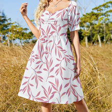 Cargar imagen en el visor de la galería, Vestido manga farol cuello redondo ancho dulce mono para mujer B271 Personalizado con Impresión Completa de una imagen con Foto Logo Patrón Texto