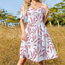 Cargar imagen en el visor de la galería, Vestido manga farol cuello redondo ancho dulce mono para mujer B271 Personalizado con Impresión Completa de una imagen con Foto Logo Patrón Texto